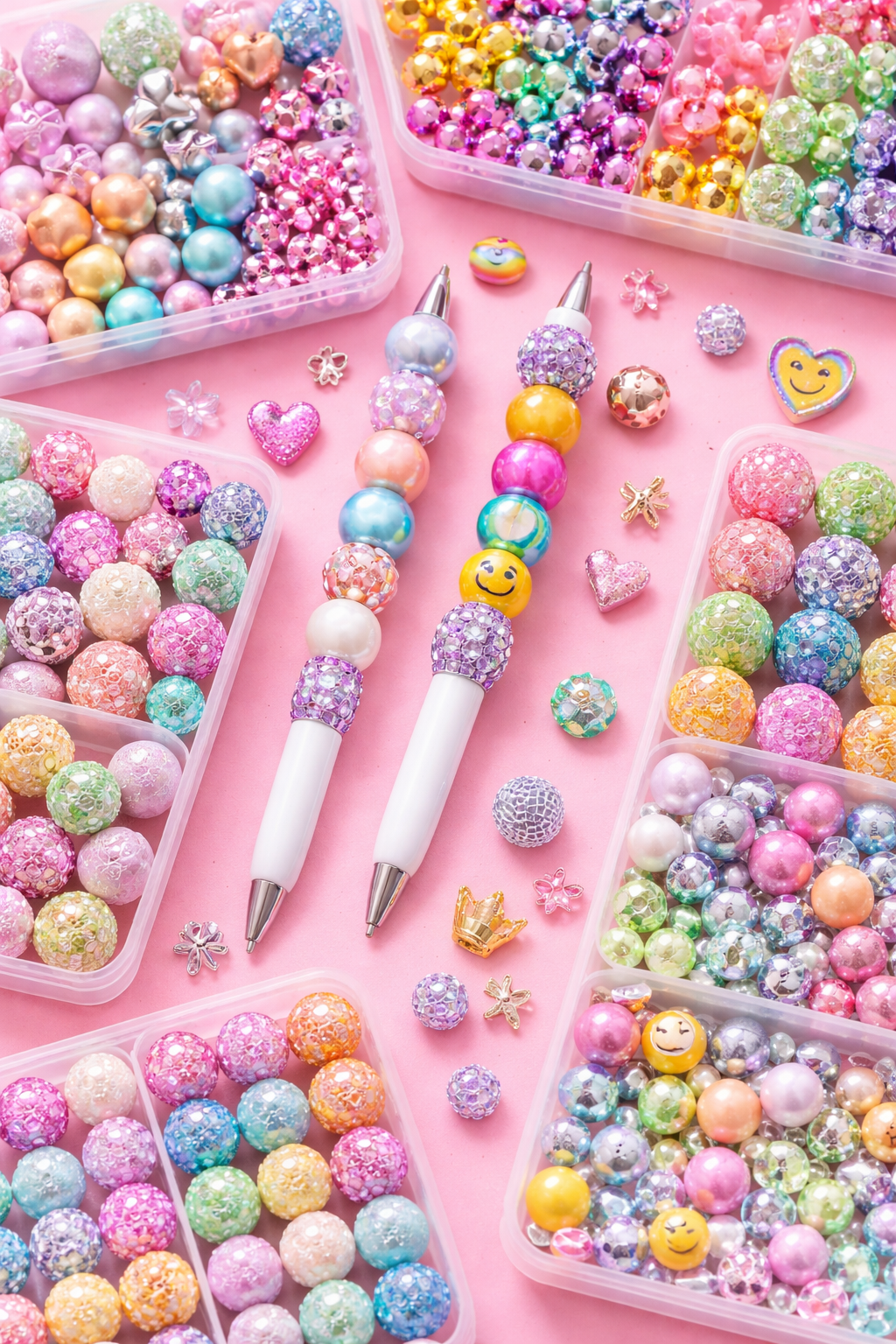 Luxury Bling Bead Mix for DIY Pens | Sparkle Beads | Glam Pen Making Kit | Colorful Rhinestone & Acrylic Beads | Luxe Loop DIY
